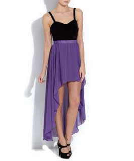 Purple (Purple) Purple Chiffon Wrap Extreme Dip Hem Skirt  255460650 