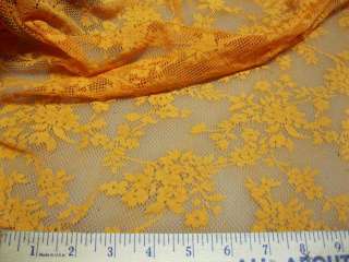 Fabric Stretch Mesh Lace Pumpkin Orange floral LC223  