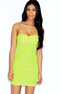   Dresses  Evening Dresses  Tammy Textured Neon Bandeau Dress