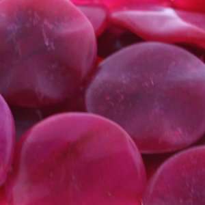 Pink Jade  Wavy plain   22mm Diameter, Sold By 16 Inch Strand with 