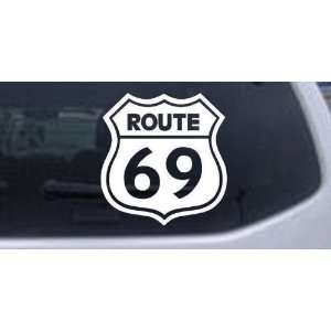 White 16in X 15.3in    Route 69 Funny Car Window Wall Laptop Decal 