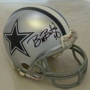    NEW Bill Bates SIGNED Cowboys Mini Helmet