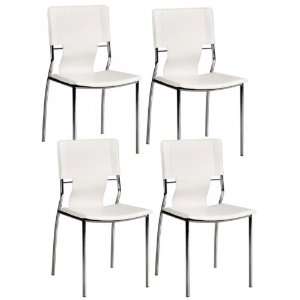  Zuo Trafico White Set of Four Side Chairs