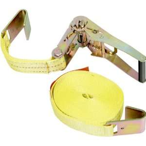 Mazzella 2 Inch X 16 Inch Wide Handle RATCHET Tie Down with Flat Hooks 