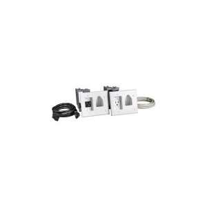   White Recessed Pro Power Kit With Straight Blade Inlet And Work Boxes
