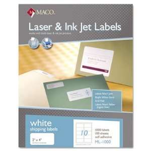    White All Purpose Labels 2 x 4 1000/Box Case Pack 1