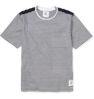 Black Fleece Grosgrain Trimmed Striped Cotton T shirt  MR PORTER