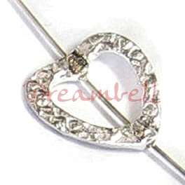 Sterling Silver Hammered Heart RING Bead FRAME 14mm  