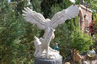 Großer Adler auf Baumstamm Gartenfigur Neu  