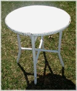 WICKER OCCASIONAL TABLE RUSH SHABBY CHIC ANTIQUE  