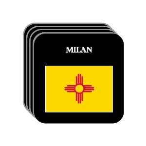 US State Flag   MILAN, New Mexico (NM) Set of 4 Mini Mousepad Coasters