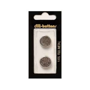  Dill Buttons 15mm Shank Metal Antique Silver 2 pc Arts 