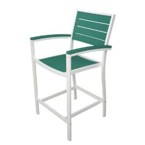   Counter Arm Chair   Aqua Blue with White Frame Patio, Lawn & Garden