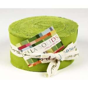  Moda BELLA SOLIDS CHARTREUSE Jelly Roll 2.5 Fabric Quilting 