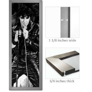 Silver Framed Elvis Presley Poster Live Black Leather Frsp0019  