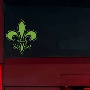    Fancy Fleur De Lis Window Decal (Lime Tree Green) Automotive