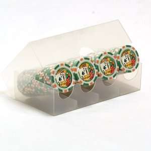  Three Tone Striped Casino Items Chips (11.5g) 100 Green w 