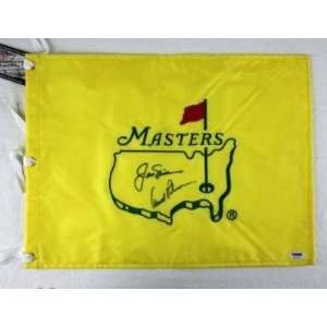 Jack Nicklaus & Arnold Palmer Signed Masters Flag Psa   Autographed 