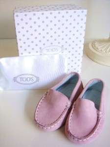 165 Tods Infants Baby Girl Gommini Slip On Suede Shoes US 3 EU 18 