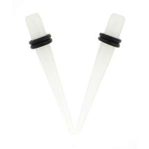   Glow in the Dark White/Green Taper   4G   Sold as a Pair Jewelry