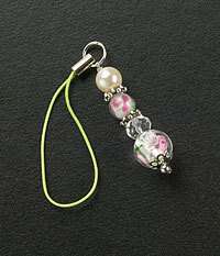   Dangle Glass Beads Pearl Crystals Cell Phone Charm  Gift