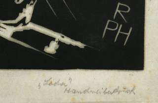 ROBERT PHLIPPI  LEDA MIT SCHWAN  Holzschnitt/Pap.um 1910/1915  