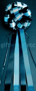 10 TURQUOISE BLACK TULLE WEDDING PEW BOWS DECORATIONS  