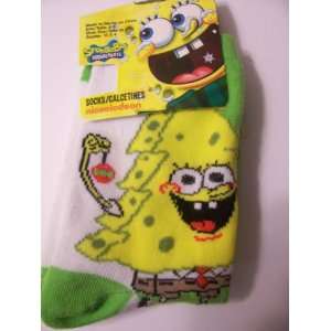 Spongebob Squarepants Holiday Sock ~ Size 6 8, Shoe Size 10.5 4 (Merry 