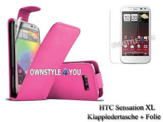 Ledertasche Case Cover Hülle für HTC Sensation XL + Gratis Folie 