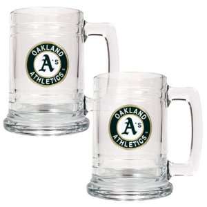  Oakland Athletics Set of 2 Beer Mugs