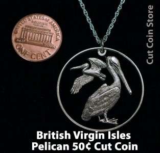 BVI British Virgin Islands Pelican Bird Cut Coins by Colin at the Cut 