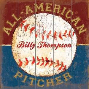  All American Pitcher Vintage Wood Sign 
