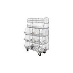 Chrome Wire Modular Stacking Basket Mobile Shelving Unit, 20 x 36 x 60 