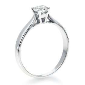IGI Certified, Round Cut, Solitaire Diamond Ring in 18K Gold / White 