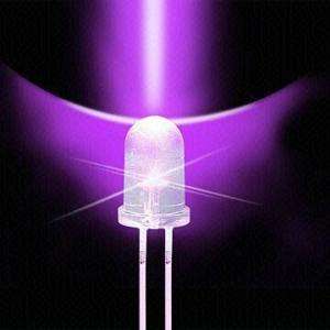 100 x VIOLET LED UV Violett 5mm 3000 MCD + résistance  