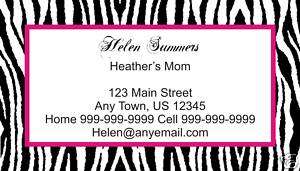 Personalized Zebra Print Calling Business Mommy Card  