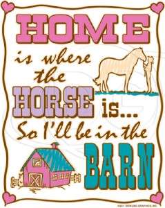   Where The Horse Is So Ill Be in the Barn Cowgirl T Shirt S  6x  