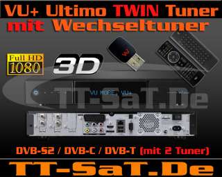 VU+ Ultimo Triple Tuner Linux HDTV Receiver mit Wechseltuner 2x Sat 
