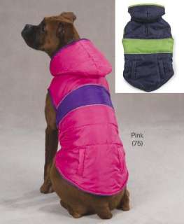 East Side Collection Brite Stripe Dog Parka Coat Jacket  
