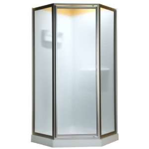   165 Silver Neo Angle Neo Angle Shower Doors with Rain Glass 68.5 H x