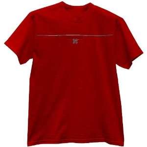 Nebraska Cornhuskers Red Pencil Stripe Embroidered T shirt  