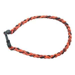  Titanium Ionic Braided Necklace   Orange/Black