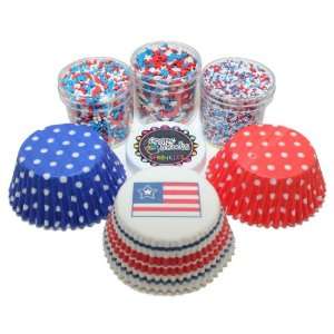 American Flag Cupcake Kit by Crispie Sweets   Sprinkles and Baking 