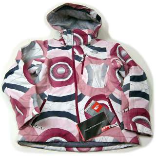   Face Interlude Print Jacket Womens Small Satin Pink NEW Hyvent  