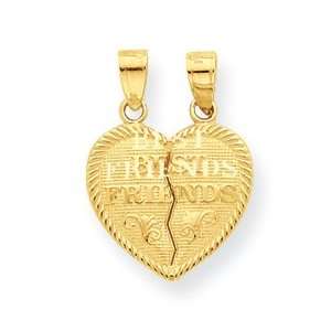   Designer Jewelry Gift 10K Best Friends Break Apart Heart Charm