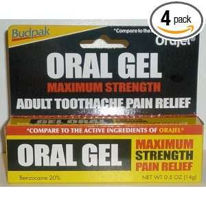  Budpak Oral Gel Maximum Strength Toothache Pain Relief 0.5 