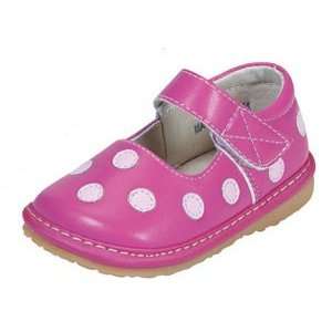  Squeak Me Shoes Hot Pink Polka Dots (Size 5) Baby