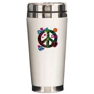  Ceramic Travel Drink Mug Peace Love Rainbow Peace Symbol 