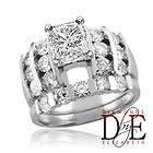 One carat square cut diamond platinum ring set  