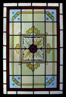 CIRCA 1900 VICTORIAN Stained Glass Window Antique Outstanding Design